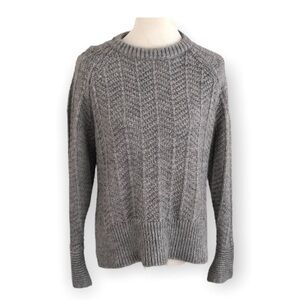H&M fuzzy gray cable knit sweater